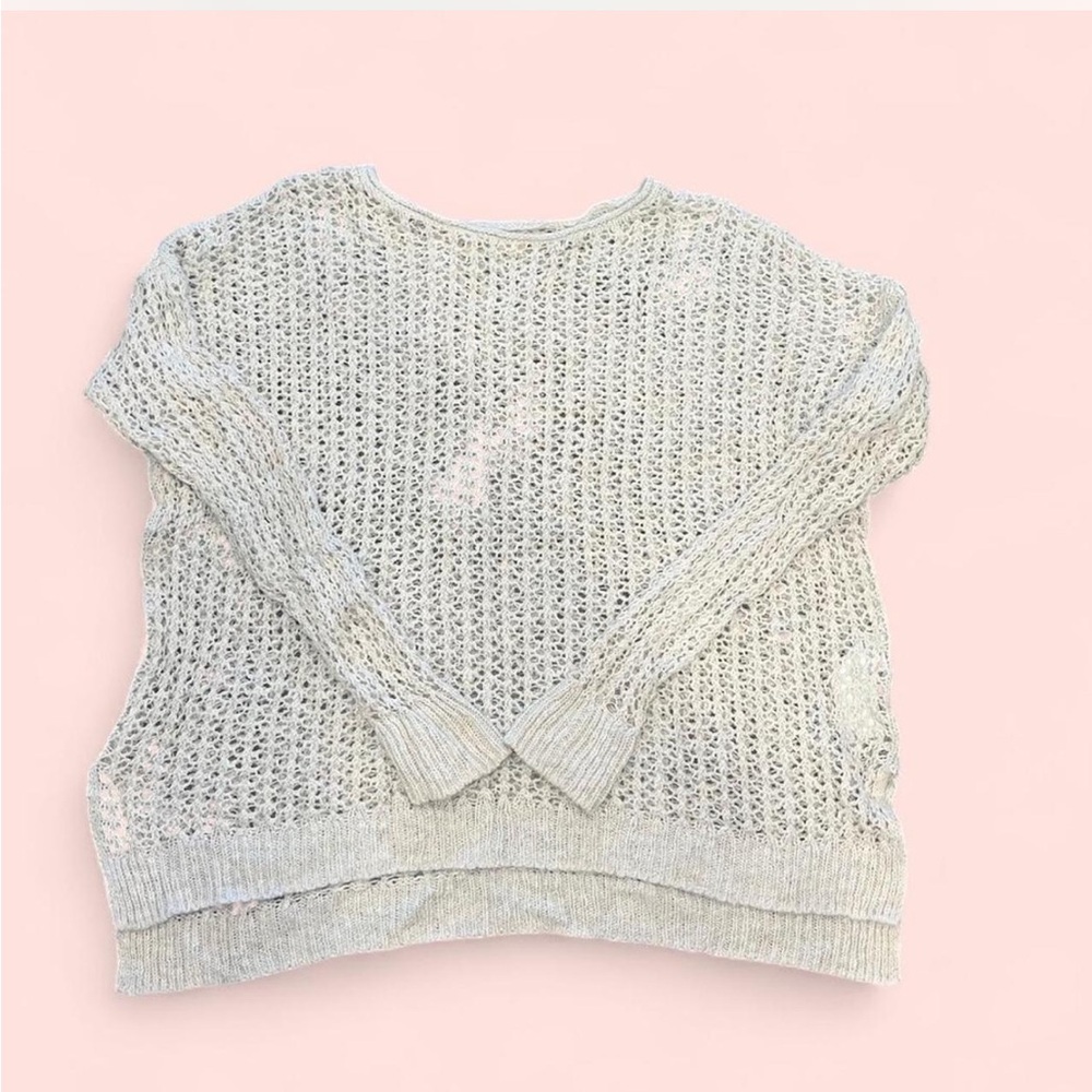 Hollister Gray Crew Neck Sweater Cozy Knit Design